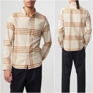 NN07 No Nationality Flannel Shirt Chemise Sixten Brown Check sz Small